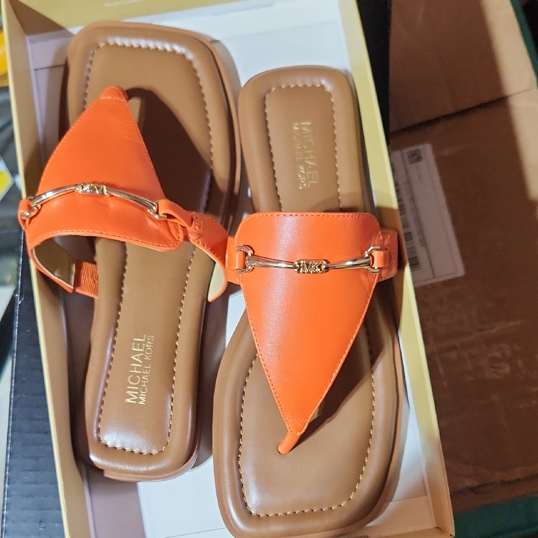 Michael Kors Vibrant Orange Punch Sandals